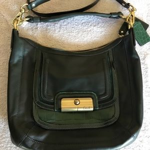 NWT gorgeous deep green COACH handbag.